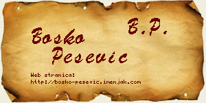 Boško Pešević vizit kartica